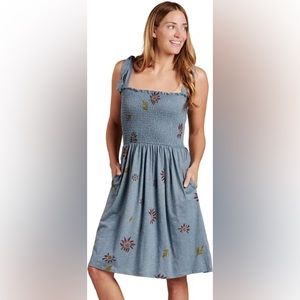 Toad & Co Gemini Sleeveless Smock Dress Sunflower Pattern Size XS